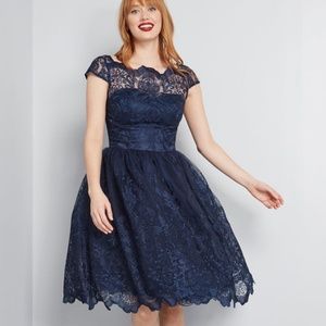 Chi Chi London Navy Blue Lace Dress